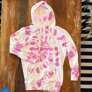 Spiritual Gangster Pink Tie-Dye Swim Coverup Hoodie- size:small (new w/out tags)